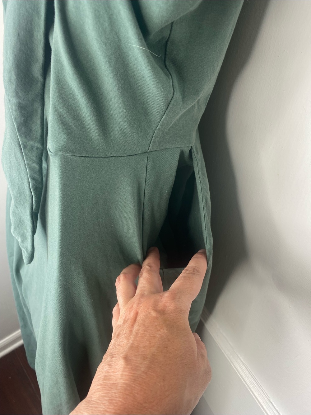 Pact Organic XL Sleeveless Forest Green Midi Dress w Pockets - Picture 3 of 8